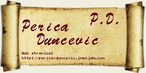 Perica Dunčević vizit kartica